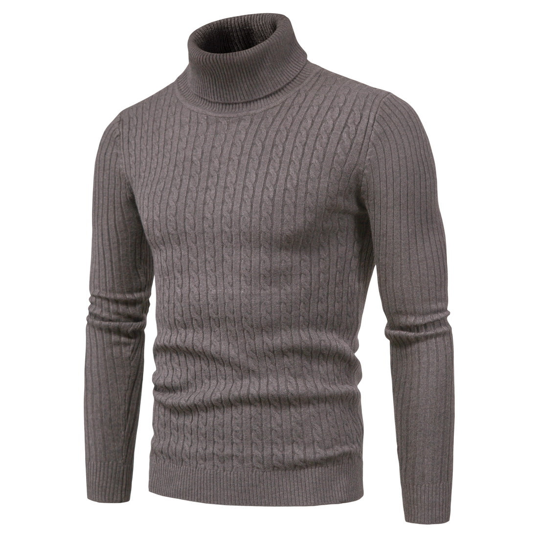 Men Turtleneck Sweater Warm Pullover Knitted