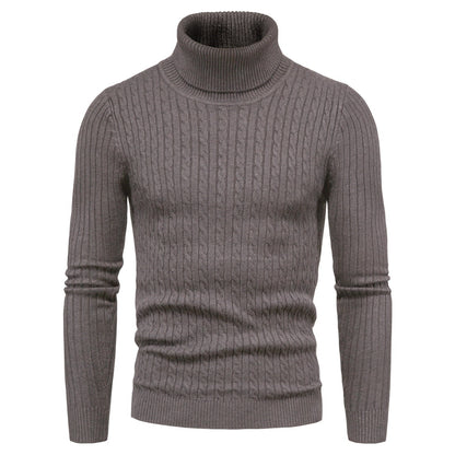 Men Turtleneck Sweater Warm Pullover Knitted