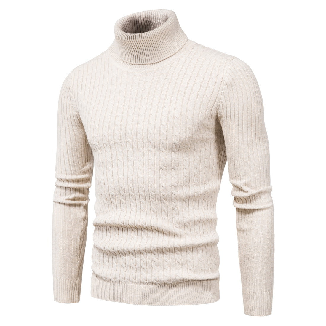 Men Turtleneck Sweater Warm Pullover Knitted