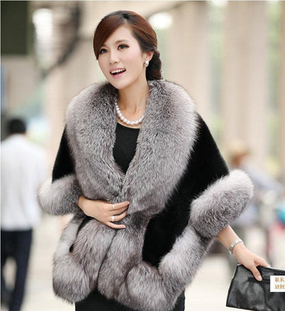 Faux Fur Wraps Coat White Shrug Women Jacket