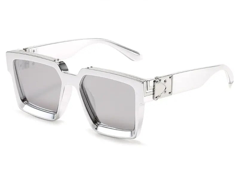 Chrome Luxury square elegant design sunglasses UV400