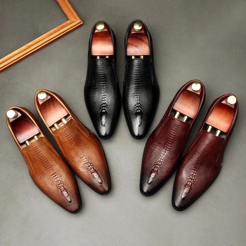 Authentic British Style: Genuine Leather Men's Dressy Formal Shoes