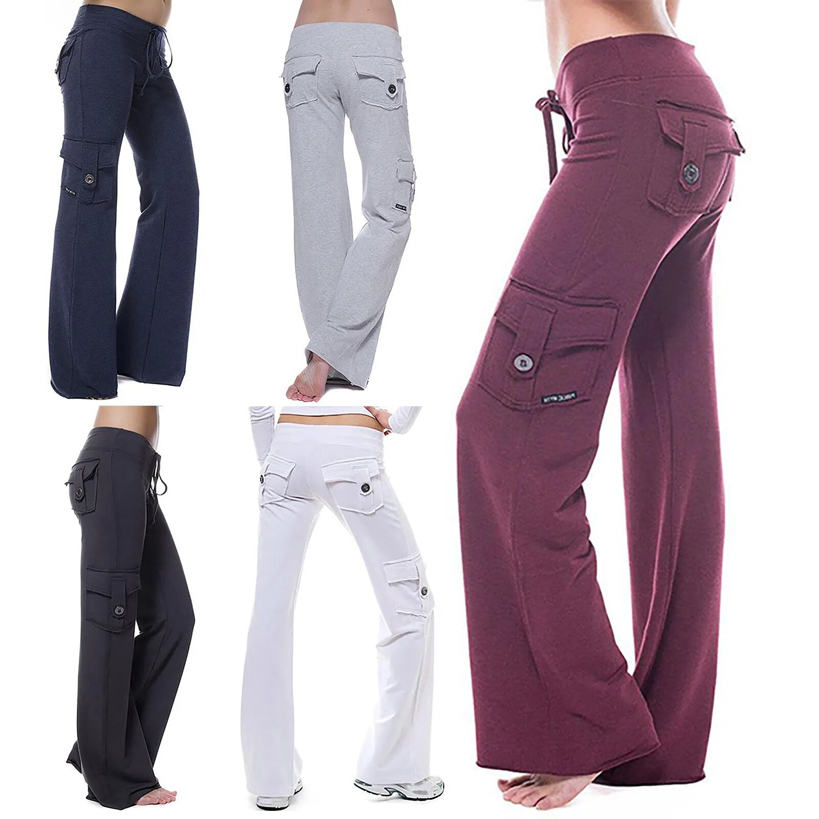 Cargo Thick Elastic Wide Leg & Straight Sweatpants