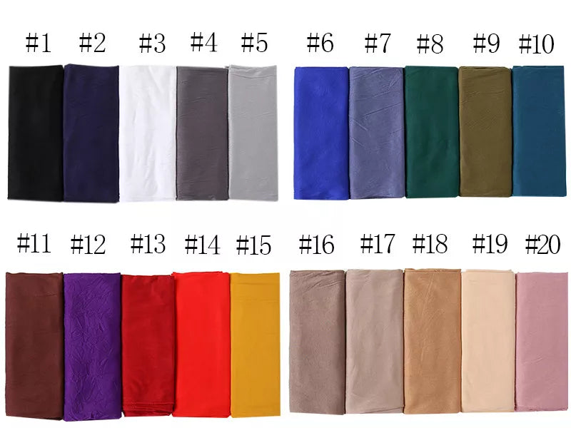 Cotton Jersey Hijab Headscarf Long Plain 20+ Colors