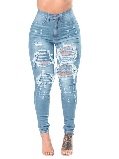 Ripped skinny denim casual pencil Jeans