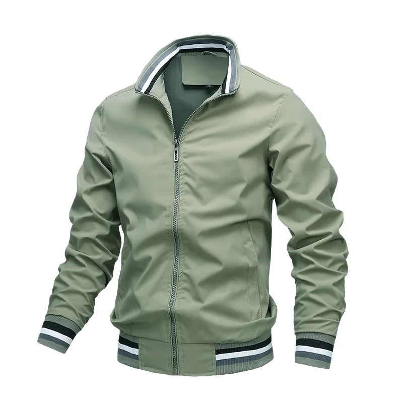 Spring/Autumn Men's Casual Jacket: Sports Solid Color Windbreaker