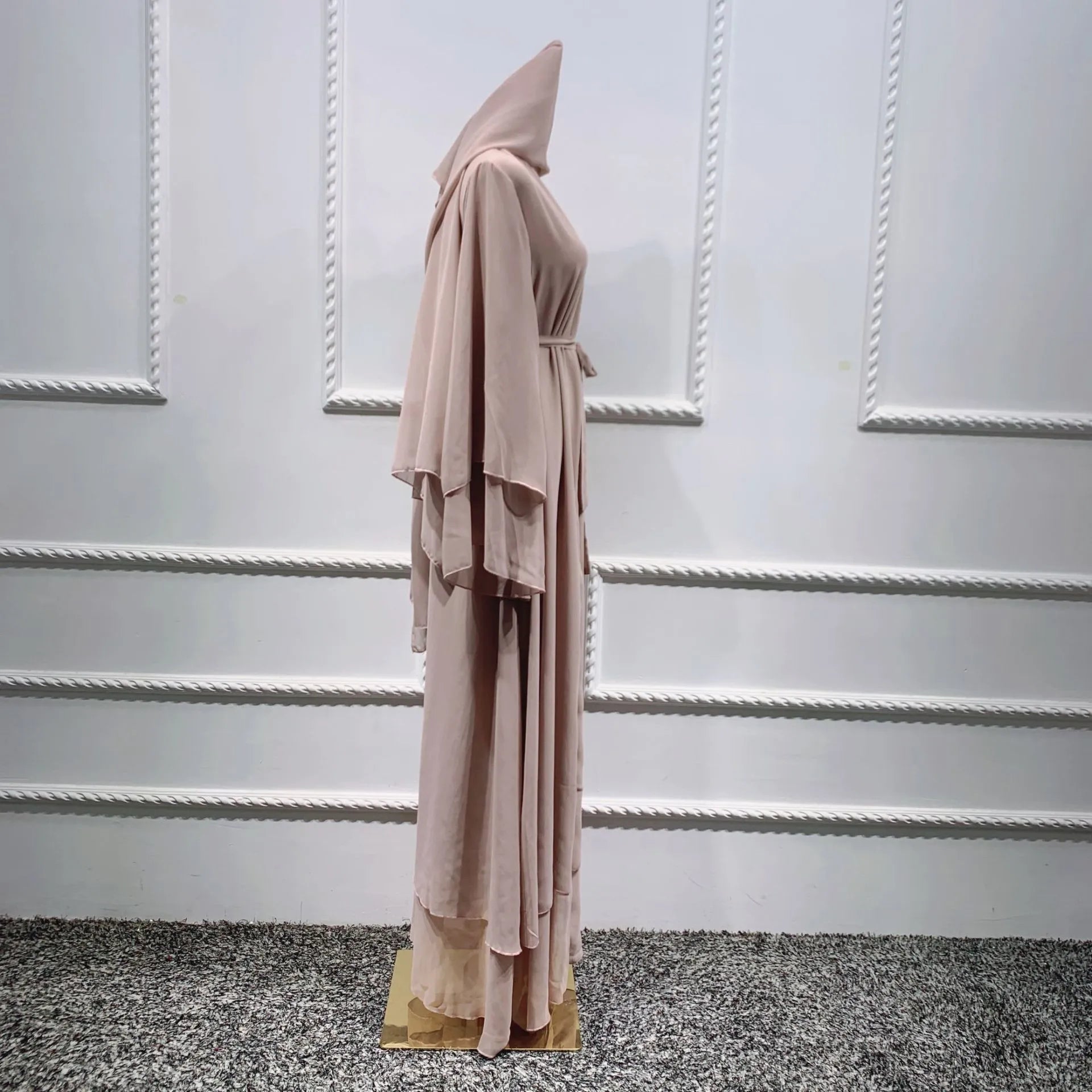 Chiffon Abaya Casual With Belt NO Scarf