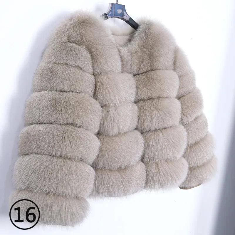 Real Fox Fur Coat Women Winter Warm Luxury Fur Jacket Plus