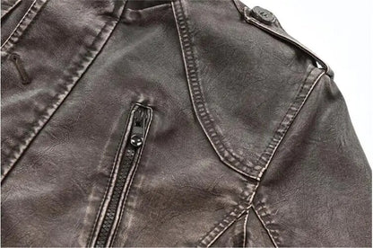 Winter Men's Thick Faux Leather Long Jacket