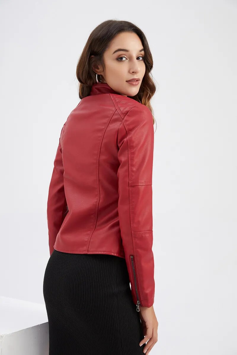 Biker Style Faux Leather Jacket