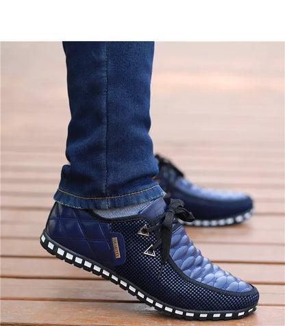 Men Leather Casual Breathable Light Shoes