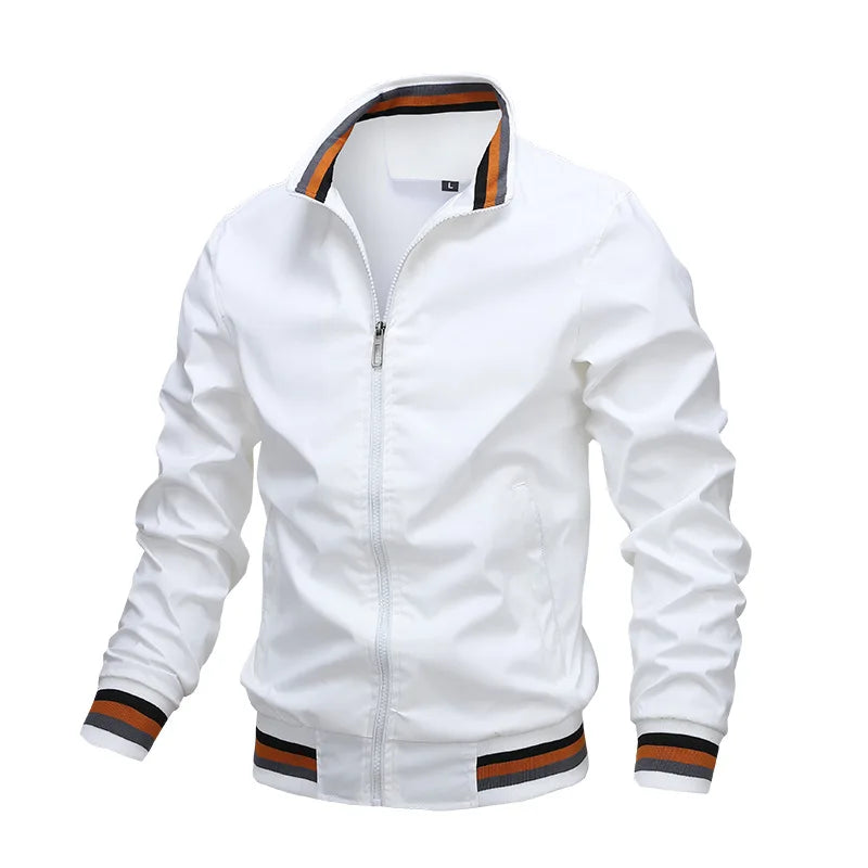 Spring/Autumn Men's Casual Jacket: Sports Solid Color Windbreaker