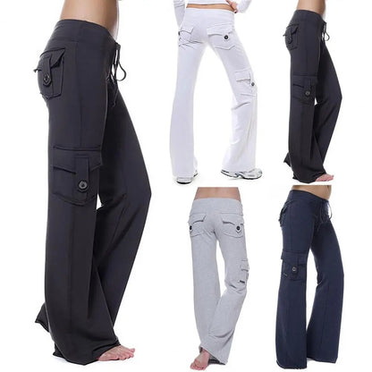 Cargo Thick Elastic Wide Leg & Straight Sweatpants