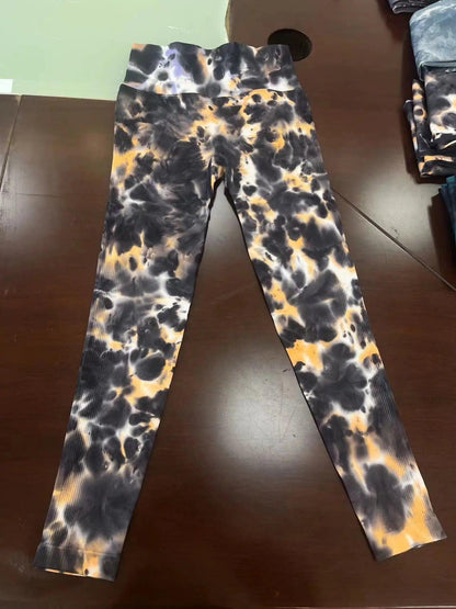 New Design, Tie-Dyed Yoga Leggings: High Waist, Gym, Running sports wear