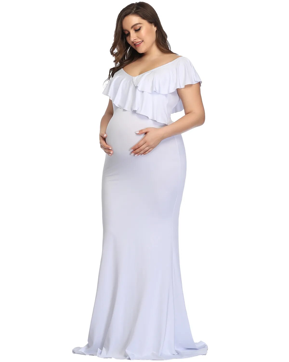 Maternity Dresses Plus Size Elegant Long Dress