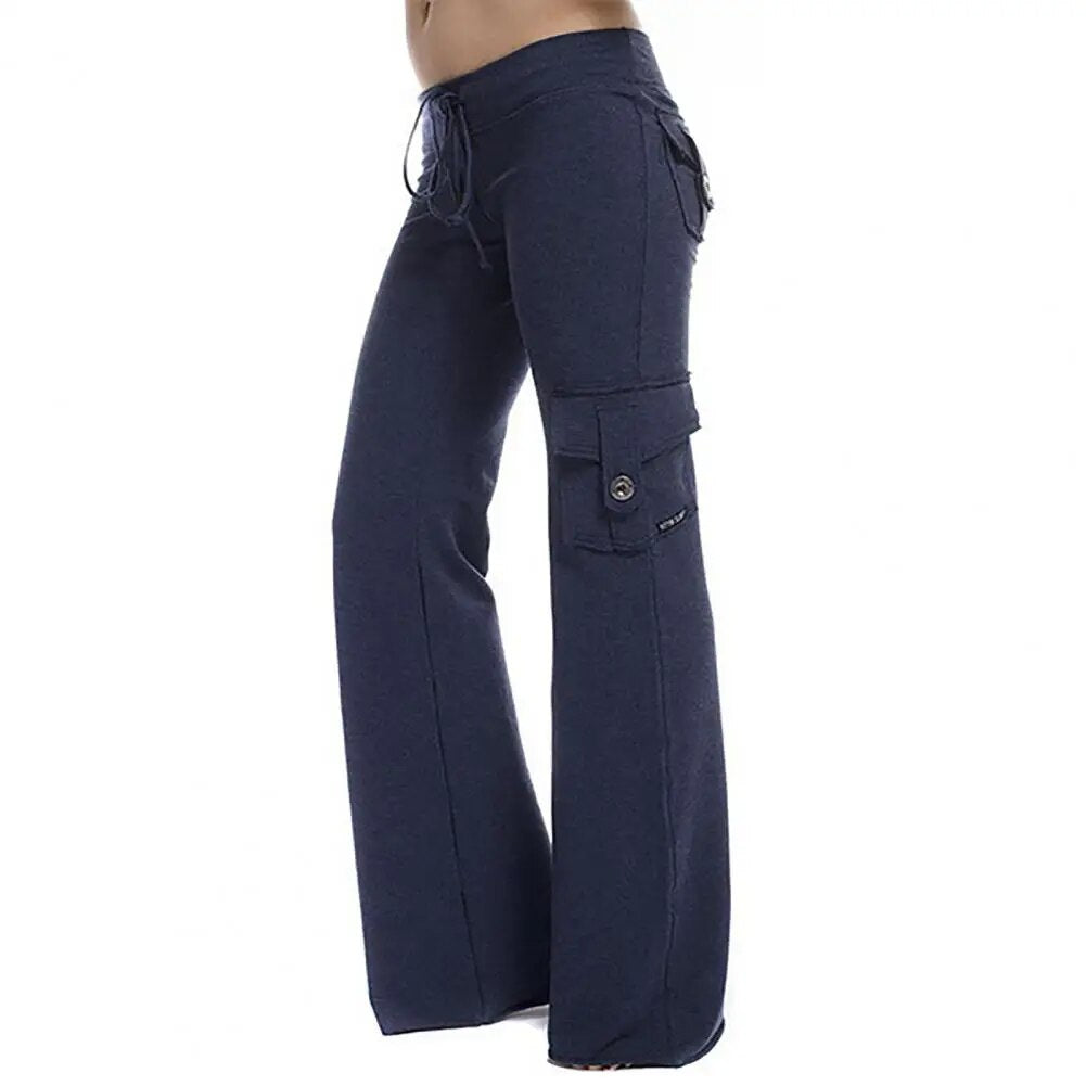 Cargo Thick Elastic Wide Leg & Straight Sweatpants