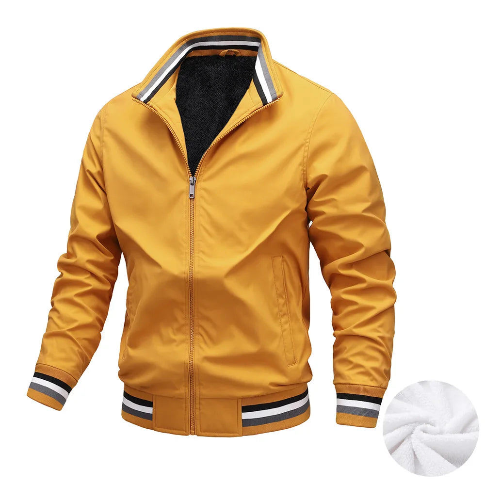 Spring/Autumn Men's Casual Jacket: Sports Solid Color Windbreaker