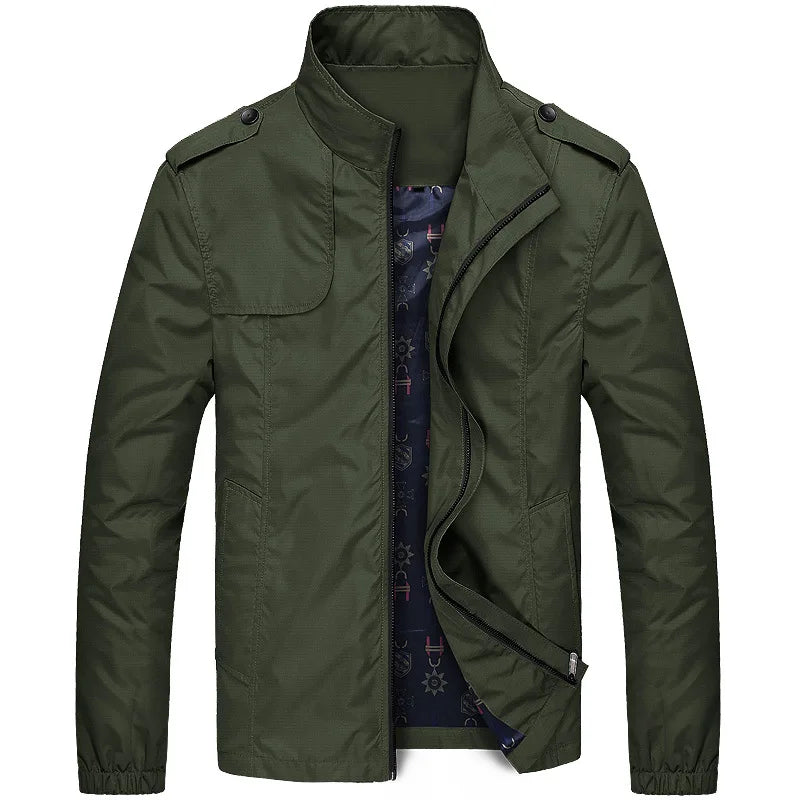 Stylish Men's Spring Jacket: Casual Pilot Zip Design Windbreaker