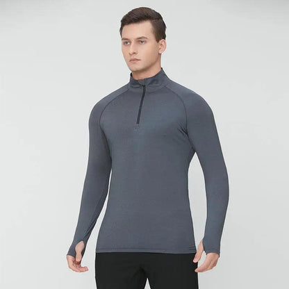 Breathable Training Top for men with Zipper Long Sleeve for Men