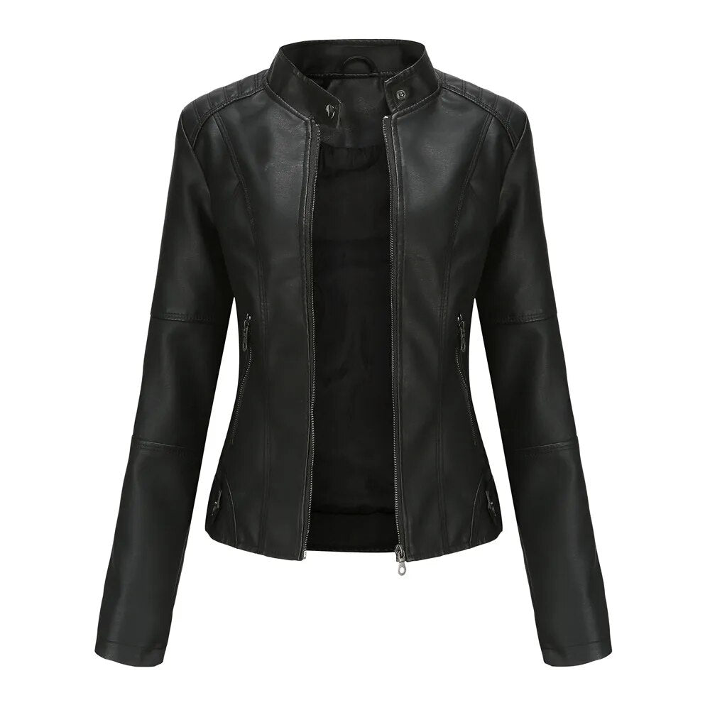 Biker Style Faux Leather Jacket