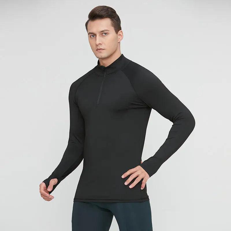 Breathable Training Top for men with Zipper Long Sleeve for Men