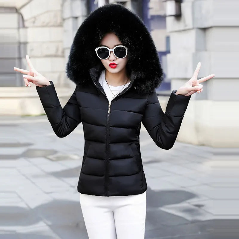 Winter Jacket Big Fur Hoodie Thick Warm Winter Coat