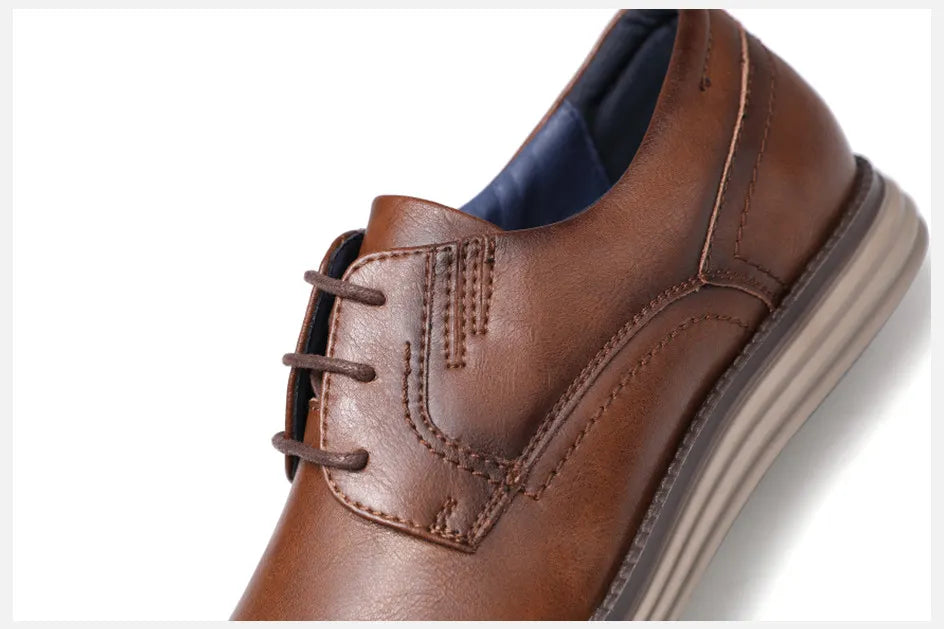 Leather Casual Lace-up Dressy shoes For Men