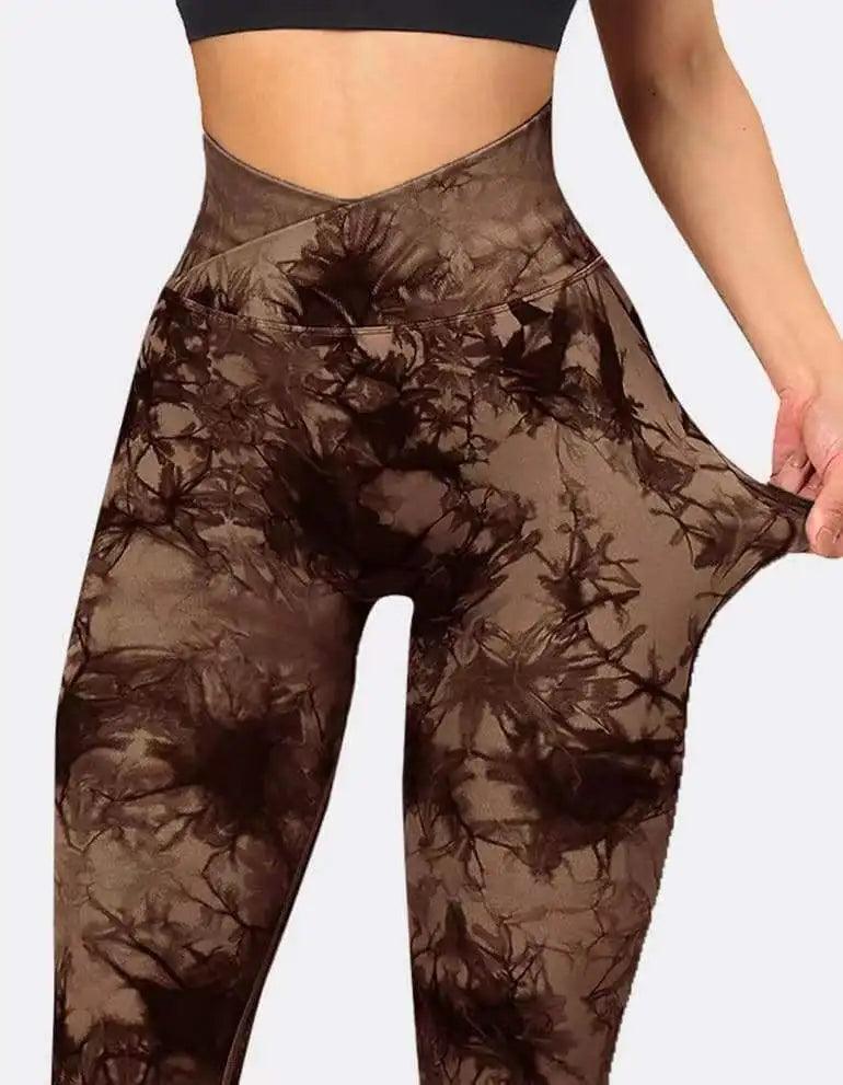 Stylish Tie Dye V Cut Fitness Leggings: Push Up Design, Gym-Ready, Seamless Yoga Pants