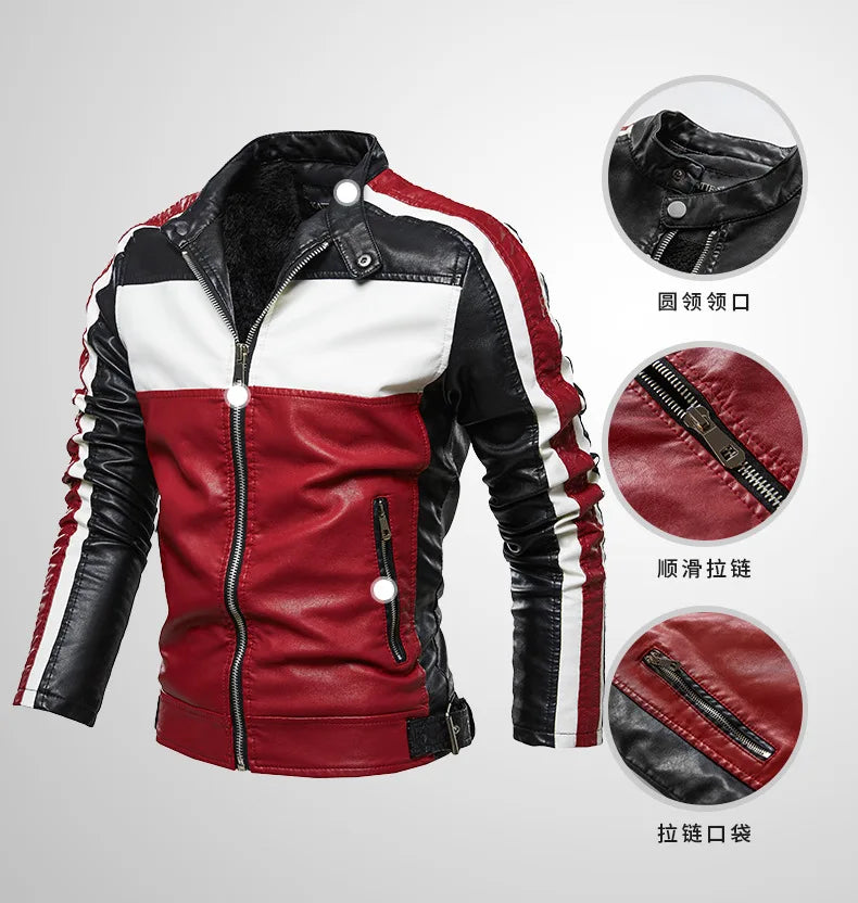 New European Style Men's Motorcycle Jacket