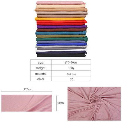 Cotton Jersey Hijab Headscarf Long Plain 20+ Colors