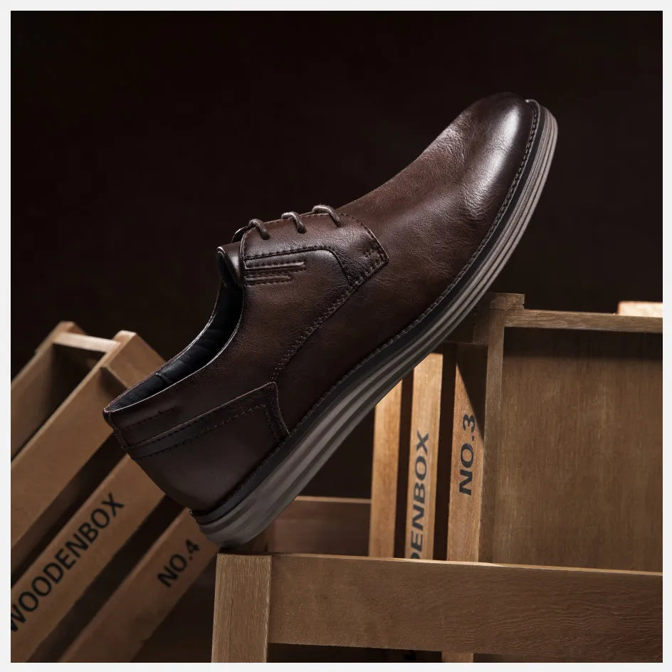 Leather Casual Lace-up Dressy shoes For Men