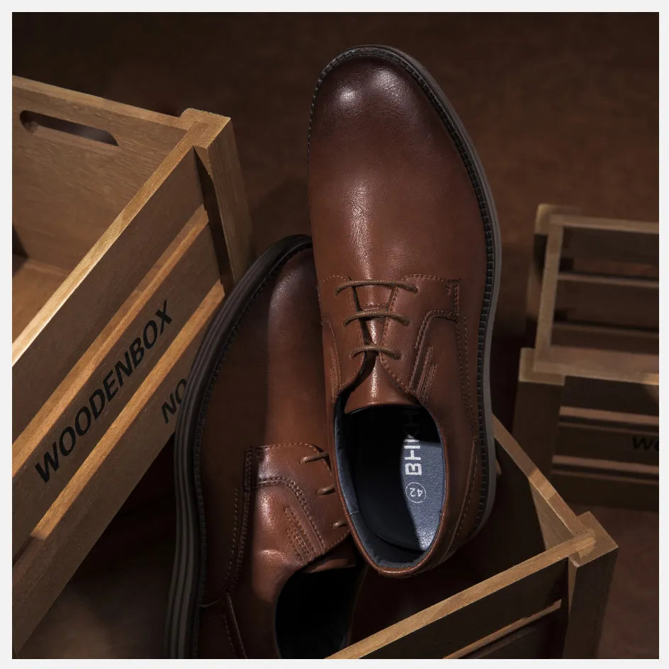 Leather Casual Lace-up Dressy shoes For Men