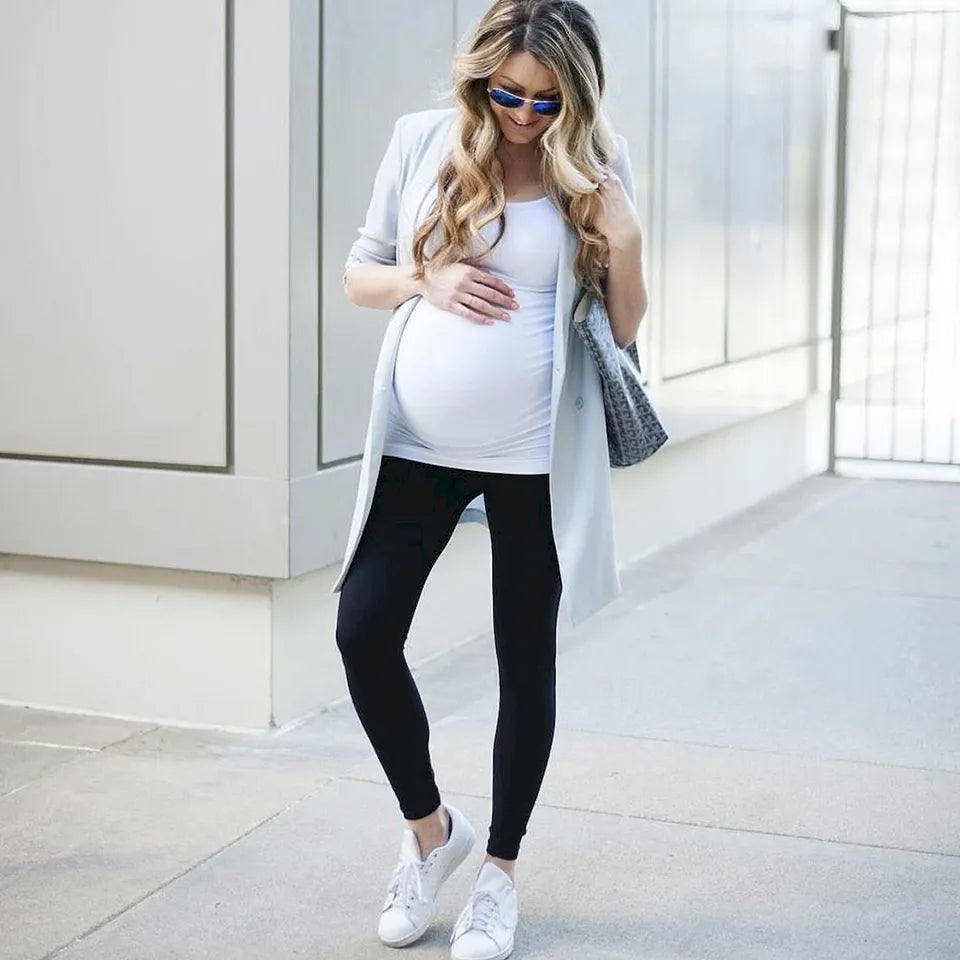 High Waist pregnancy Leggings Skinny Maternity pants Belly Support Knitted Leggins