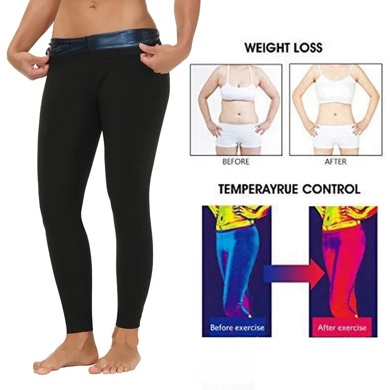 Women Thermal Leggings Workout Sauna Pants Body Shaper Sweat Shapewear Weight