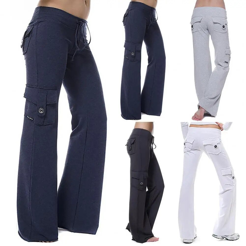 Cargo Thick Elastic Wide Leg & Straight Sweatpants