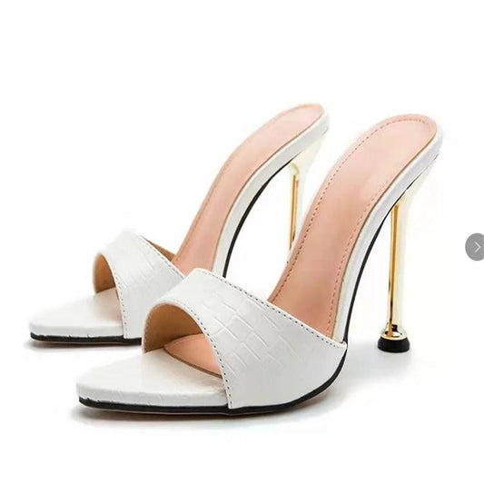 Open Toe Stiletto High Heeled Shoes