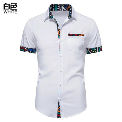 Summer Men's Casual T-Shirt: African Style Print Short Sleeve