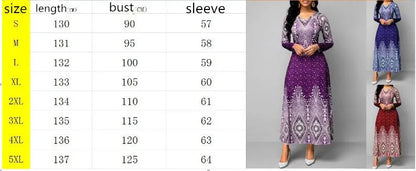 Loose Boho Vintage Elegant Plus Sizes Maxi Dresses