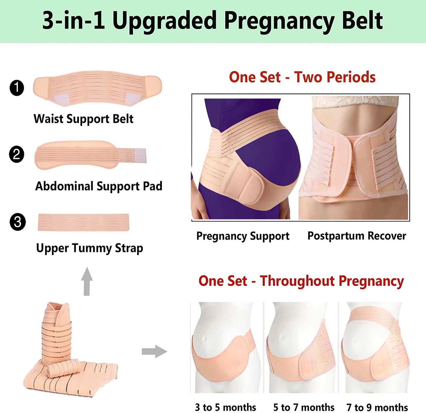 Pregnant Women Support Belly Band Back Clothes Belt Adjustable Waist Care