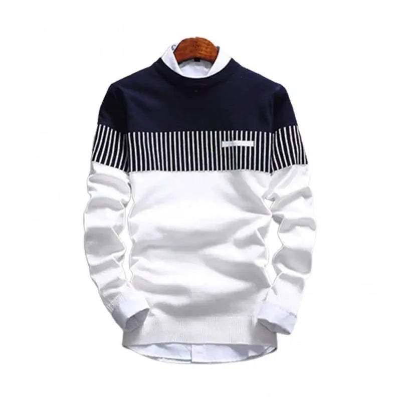 Men Classy Striped Causal Knitted Sweaters Slim Fit O-Neck