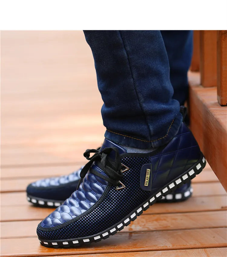 Men Leather Casual Breathable Light Shoes