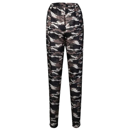 Stretchy Waistband Camouflage Stylish Skinny Army Green Jeans