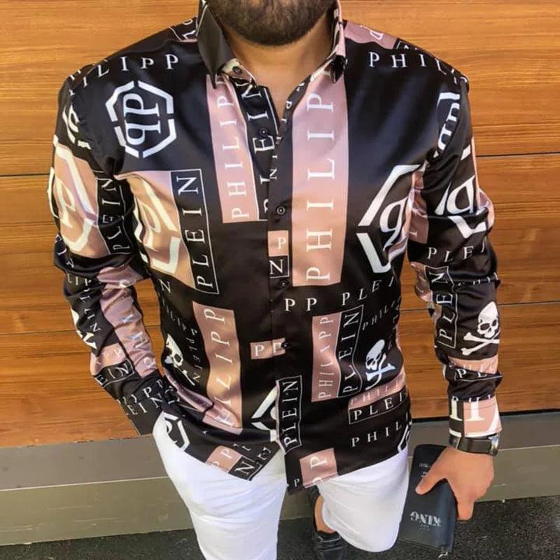 Stylish Men's Printed Shirt Casual Dressy Style