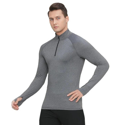 Breathable Training Top for men with Zipper Long Sleeve for Men