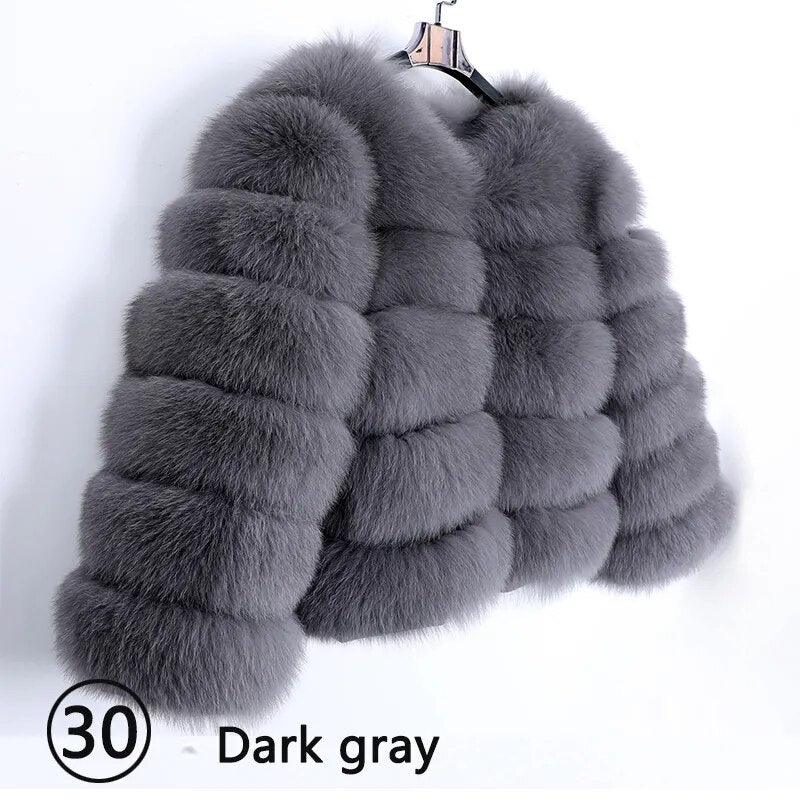 Real Fox Fur Coat Women Winter Warm Luxury Fur Jacket Plus