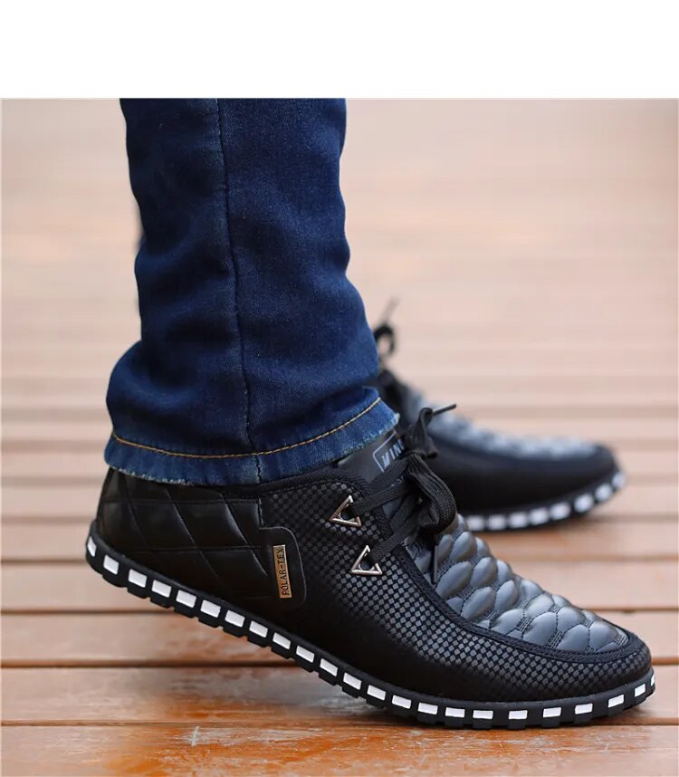 Men Leather Casual Breathable Light Shoes