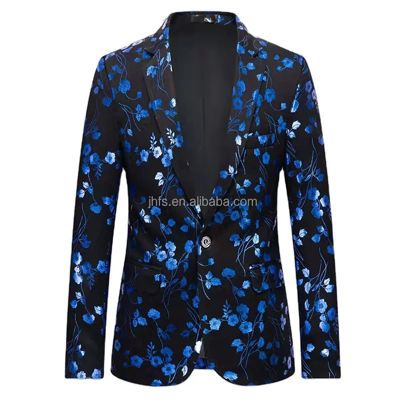 High-Quality Gentleman Floral Men's Blazer Jackets