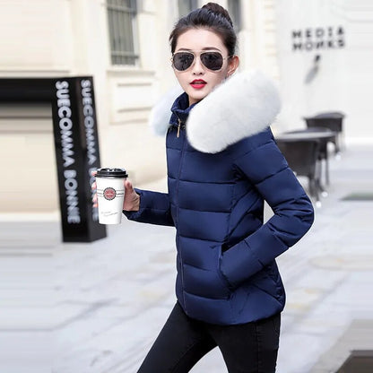 Winter Jacket Big Fur Hoodie Thick Warm Winter Coat