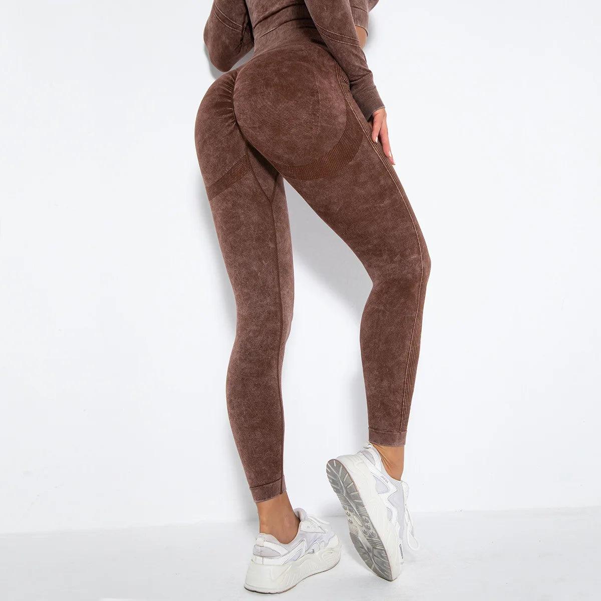 Seamless Yoga Leggings: Sports Fitness, Peach Hip