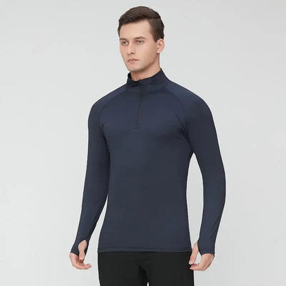 Breathable Training Top for men with Zipper Long Sleeve for Men